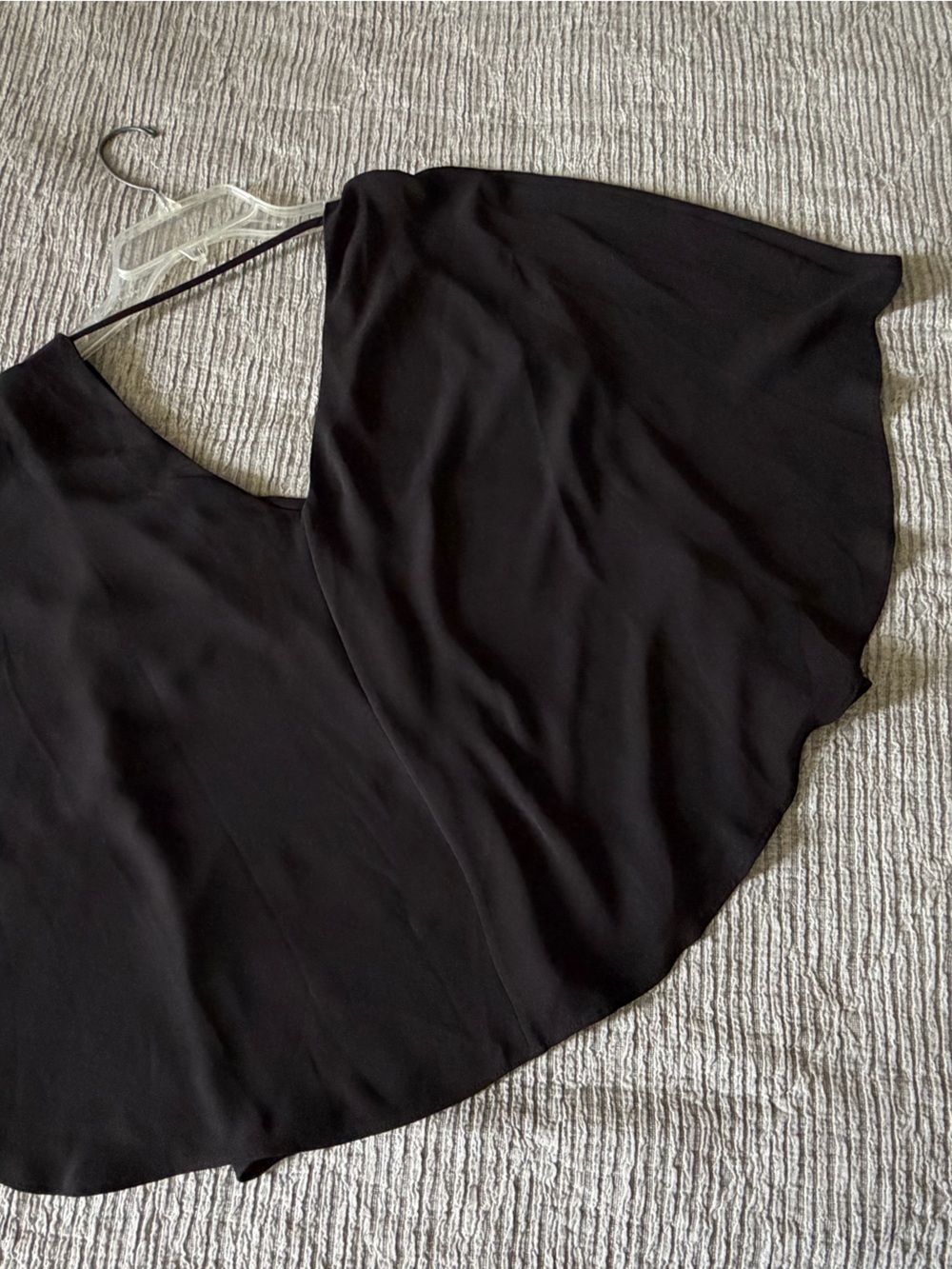 BCBGMaxAzria Black V-Neck Flutter Sleeve Blouse
